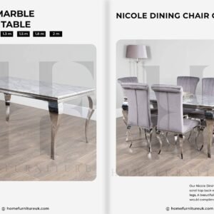 Louis Marble Dining Table With Nicole Chair Marble Dining Sets Home Store UK.