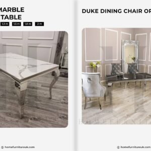 Louis Marble Dining Table With Duke Chairs grey marble dining table Marble Dining Sets Home Store UK
