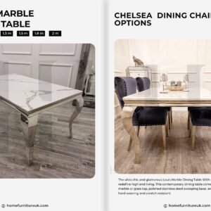 Louis Marble Dining Table With Chelsea Chair's Marble Dining Sets Home Store UK