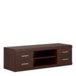 Imperial Wide 4 Drawer TV Cabinet in Dark Mahogany Melamine - TV Stands - Home Store UK