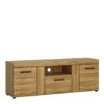 Cortina 2 door 1 drawer tall TV cabinet in Grandson Oak - TV Stands - Home Store UK