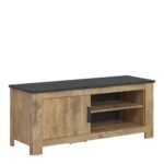Rapallo 1 door 138 cm TV cabinet in Chestnut and Matera Grey - Tv Stands - Home Store UK