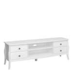 Baroque TV Table (Wide) 4 Drawer 2 Shelves White - TV Stands - Home Store UK