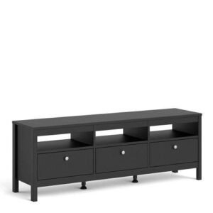 Madrid Tv-unit 3 drawers in Matt Black - TV Stands - Home Store UK