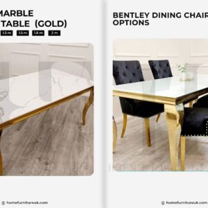 Louis Marble Dining Table With Bentley Chair's Marble Dining Sets Home Store UK