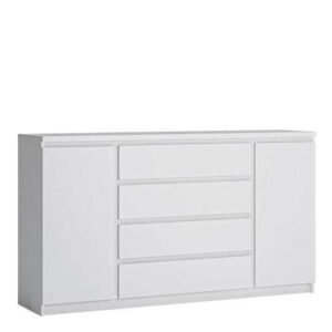 Fribo 2 door 4 drawer wide sideboard in White - Sideboards - Home Store UK