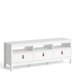 Poppy Tv-unit 3 drawers in White - TV Stands - Home Store UK