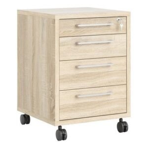 Prima Mobile Bedside Cabinet Table in Oak