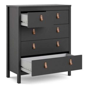 Poppy Chest 3+2 drawers in Matt Black - Chest Of Drawer - Home Store UK