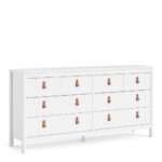Poppy Double dresser 4+4 drawers in White Home Store UK
