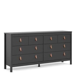 Poppy Double Dresser 4+4 Drawers in Matt Black Home Store UK