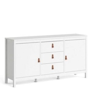 Barcelona Sideboard 2 doors + 3 drawers in White - Sideboards - Home Store UK