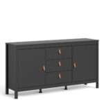 Barcelona Sideboard 2 doors + 3 drawers in Matt Black -Sideboards - Home Store UK