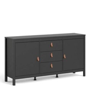Barcelona Sideboard 2 doors + 3 drawers in Matt Black -Sideboards - Home Store UK