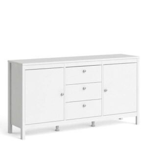 Madrid Sideboard 2 doors + 3 drawers in White mid century sideboard - Sideboards - Home Store UK