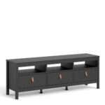 Poppy Tv-unit 3 drawers in Matt Black - TV Stands - Home Store UK