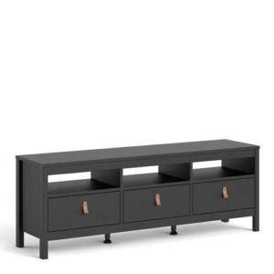 Poppy Tv-unit 3 drawers in Matt Black - TV Stands - Home Store UK