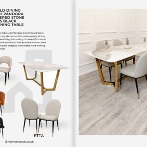 Lucien 1.8 Gold Dining Table Set Marble Dining Sets Home Store UK