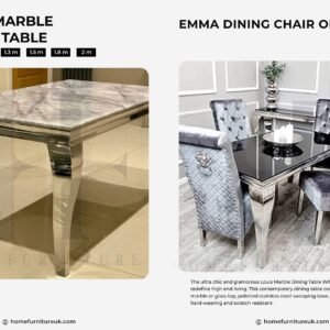 Louis Marble Dining Table With Emma Chairs Marble Dining Sets Home Store UK