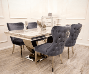 Arial Marble Dining Table With Chelsea Chairs Marble Dining Sets Home Store UK
