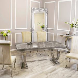 Arrianna Marble Dining Table With Nicole Chairs Marble Dining Sets Home Store UK