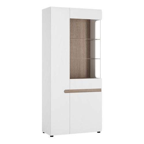 Chelsea Living Tall Glazed Wide Display unit (LHD) in white with an Truffle Oak Trim black display cabinet - Display Cabinets - Home Store UK Chelsea Living Tall Glazed Wide Display unit (LHD) in white with an Truffle Oak Trim black display cabinet - Display Cabinets - Home Store UK