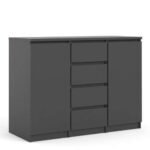 Naia Sideboard - 4 Drawers 2 Doors in Black Matt buffets & sideboards - Sideboards - Home Store UK