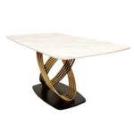 Orion Gold 1.8 Dining Table with Polar White Sintered Stone Top Regular price Marble Dining Table Home Store UK