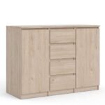 Naia Sideboard 4 Drawers 2 Doors in Jackson Hickory Oak sideboard table -Sideboards - Home Store UK
