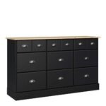 Nola 6+3 Drawer Chest Black & Pine sideboards and buffets - Sideboards - Home Store UK