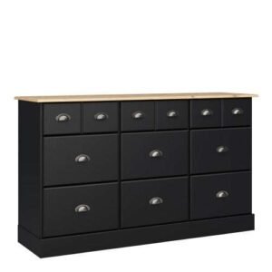 Nola 6+3 Drawer Chest Black & Pine sideboards and buffets - Sideboards - Home Store UK