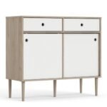 Rome Sideboard 2 Sliding Doors + 2 Drawers in Jackson Hickory Oak with small sideboard - Sideboards - Home Store UK