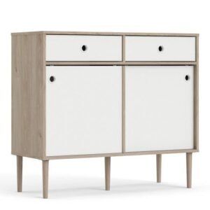 Rome Sideboard 2 Sliding Doors + 2 Drawers in Jackson Hickory Oak with small sideboard - Sideboards - Home Store UK