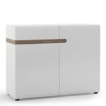 Chelsea Living 1 drawer 2 door sideboard in white with an Truffle Oak Trim - Sideboards - Home Store UK