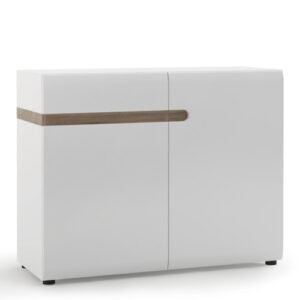 Chelsea Living 1 drawer 2 door sideboard in white with an Truffle Oak Trim - Sideboards - Home Store UK
