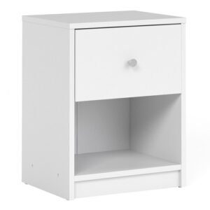 May Bedside 1 Drawer in White Bedside Cabinet Home Store UK