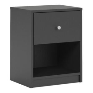 May Bedside 1 Drawer in Black Bedside Cabinet Home Store UK