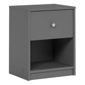 May Bedside 1 Drawer in Grey Bedside Cabinet Home Store UK