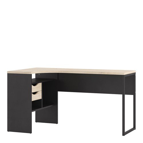 71980118gmak_function_plus_corner_desk_2_drawers_black_matt_and_oak_a1