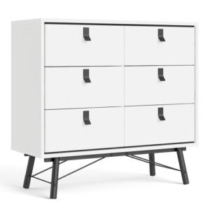 Ry Double chest of drawers 6 drawers in Matt White Home Store UK