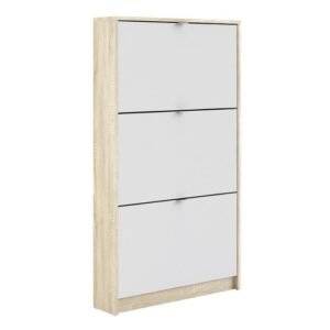 Shoes Shoe cabinet w. 3 tilting doors and 1 layer pillar candle holders - Shoe Storage Cabinets - Home Store UK