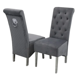 Emma Dining Chair All Colours with Lion Knocker & Quilted Back Dining Chairs Home Store UK