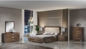 H2O Design Bella Rovere Monte Italian Bedroom Set with 4 Door Wardrobe Italian Bedroom Set Home Store UK