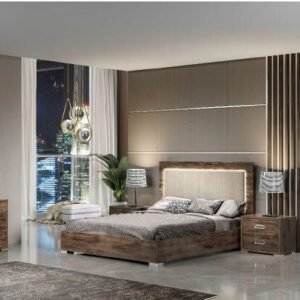 H2O Design Bella Rovere Monte Italian Bedroom Set with 4 Door Wardrobe Italian Bedroom Set Home Store UK