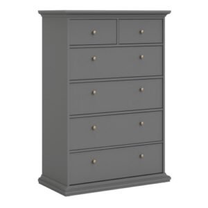 Paris Chest of 6 Drawers in Matt Grey Chest Of Drawer Home Store UK