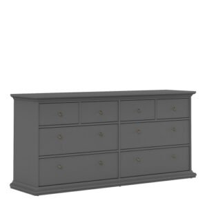 Paris Chest of 8 Drawers in Matt Grey Chest Of Drawer Home Store UK