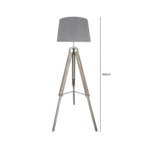 Hollywood Floor Lamp With Grey Shade - Tripod Lamps - Home Store UK
