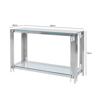 HSUK- Steel Tubes And Glass Console Tables Home Store UK