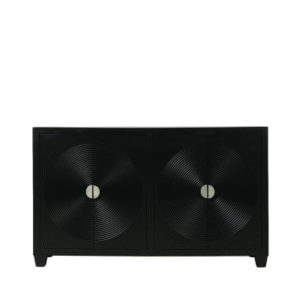 HSUK- 4 Door Sideboard Black With Smoked Mirror Top -Sideboards - Home Store UK