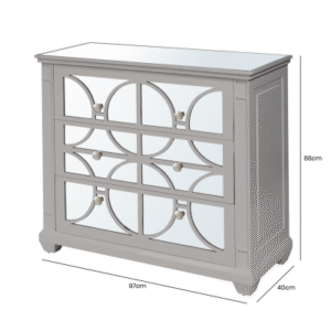 HUSK- Grey Wood 3 Drawer Chest Chest Of Drawer Home Store UK